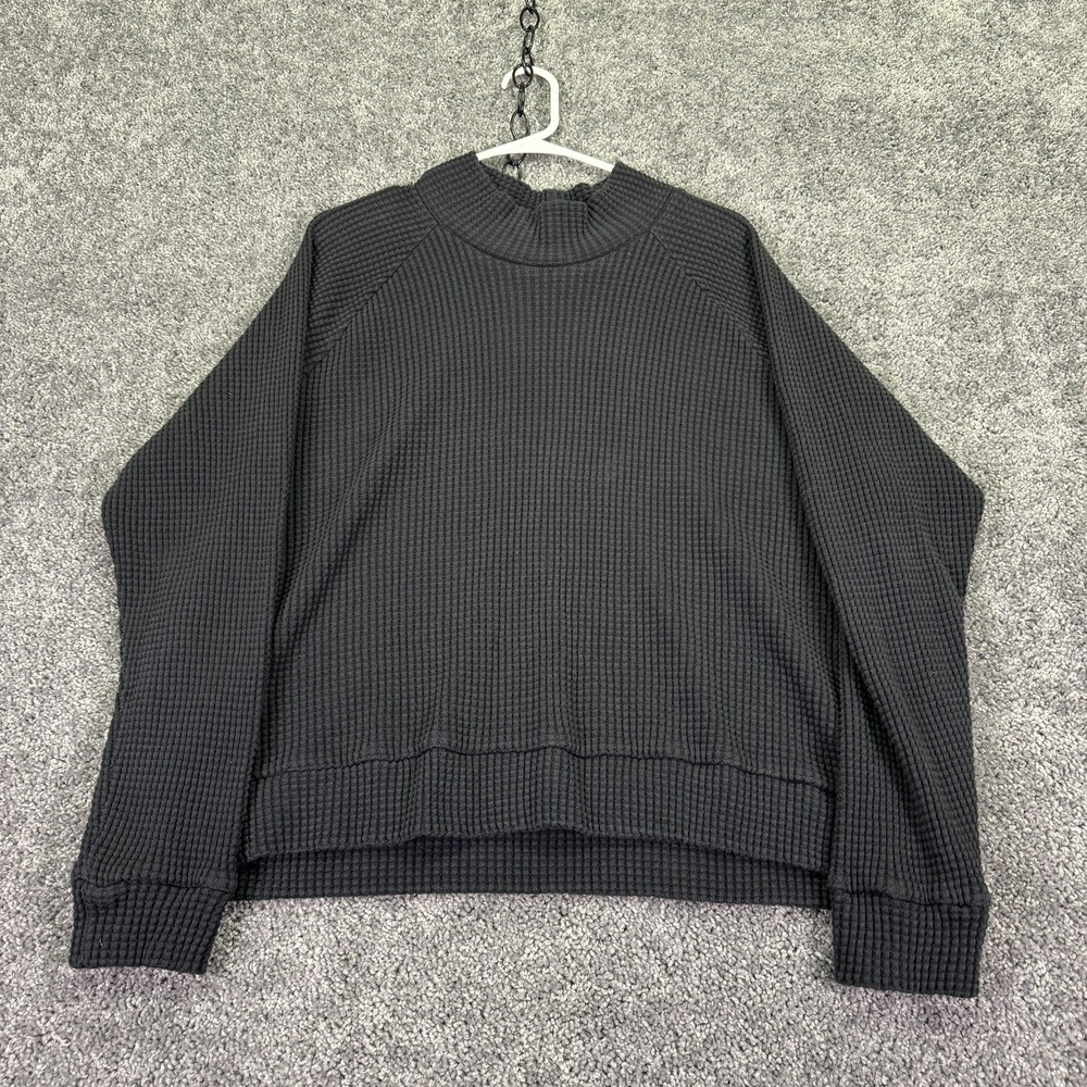 The North Face Sweater Womens XL Gray Waffle Knit Mock Neck Pullover Casual
